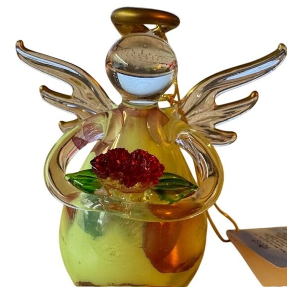 Russ Angel Of The Month August Figurine With Gladiolus Flower Glass Ornament - Picture 2 of 8